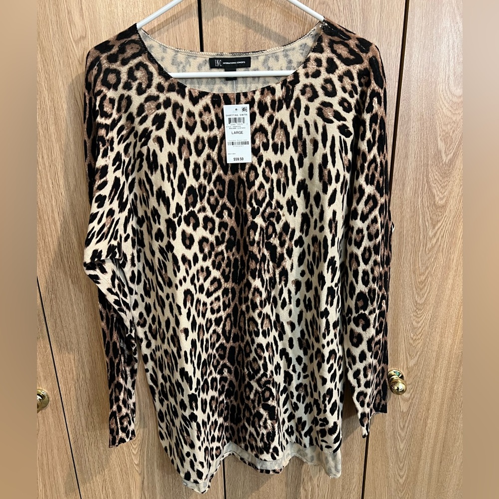 INC Leopard Sweater - size L